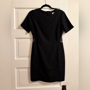 Sandro 100% Silk Mini Dress with Lace Back Accents Sz 2